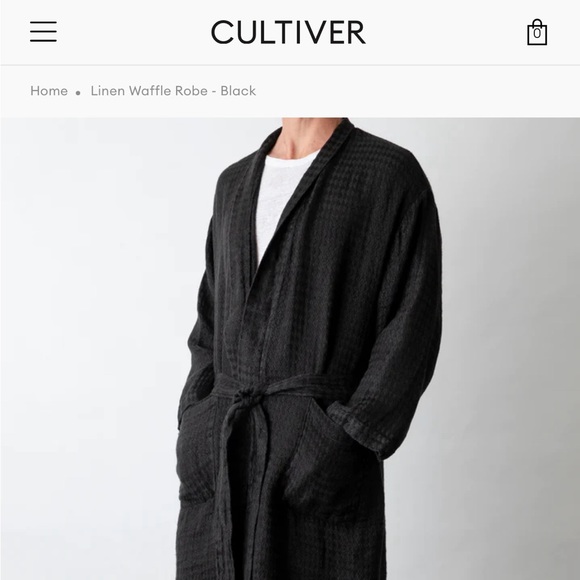 SOLD: Cultiver Waffle Linen Robe - Picture 8 of 8